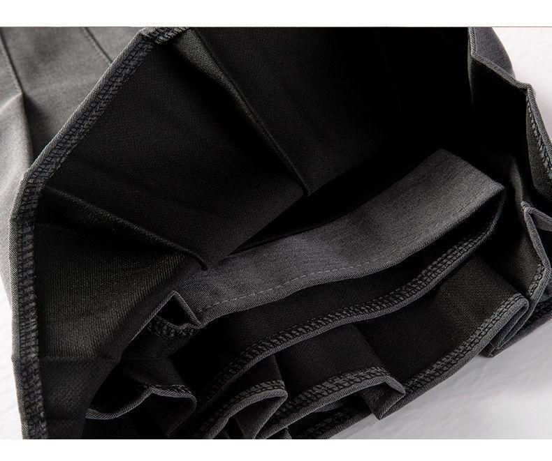 High Rise Plain Pleated Mini A-Line Skirt Product Image