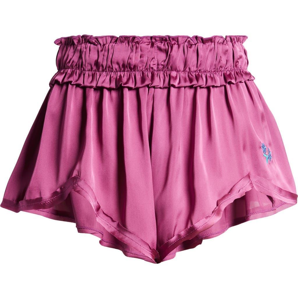 FREE PEOPLE Like Honey Satin Pajama Shorts In Vivid Violet Product Image