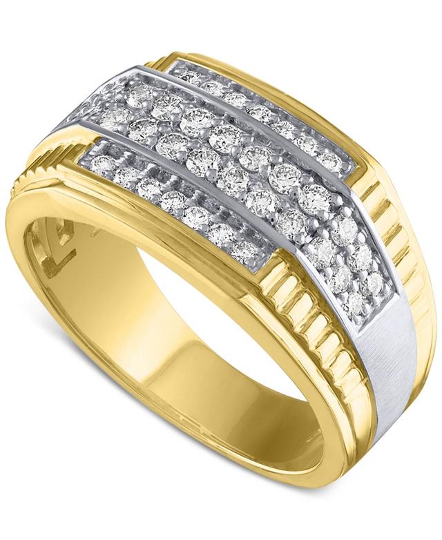 Mens Diamond Horizontal Cluster Ring (3/4 ct. t.w.) in 10k Gold Product Image