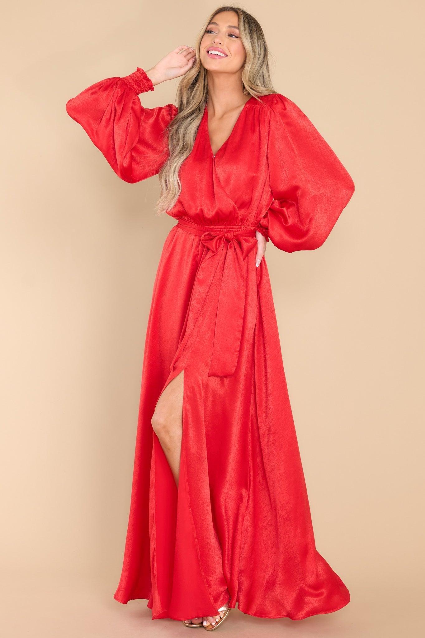 Aura Settle The Score Red Maxi Dress Product Image