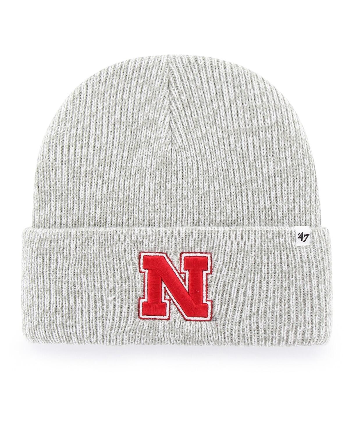 Mens 47 Gray Nebraska Huskers Brain Freeze Cuffed Knit Hat Product Image