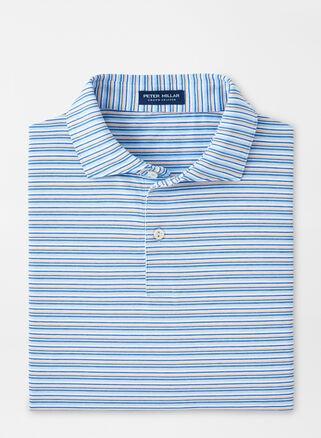 Peter Millar Mens Octave Performance Jersey Polo | Color: Blue Frost | Size: M Product Image