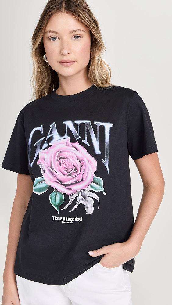 GANNI Basic Jersey Rose Relaxed T-Shirt | Shopbop Product Image