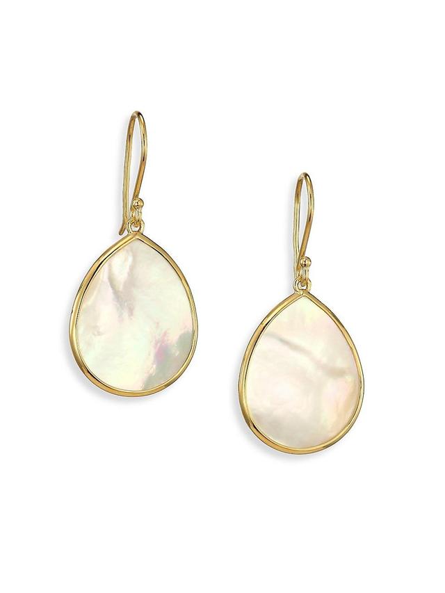 Womens Polished Rock Candy Small 18K Yellow Gold & Mother-Of-Pearl Teardrop Earrings Product Image