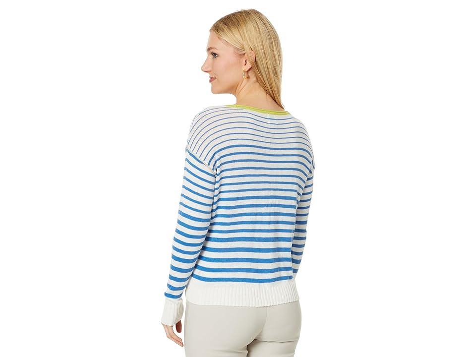 NIC+ZOE Striped Up Supersoft Sweater Multi) Women's Sweater Product Image