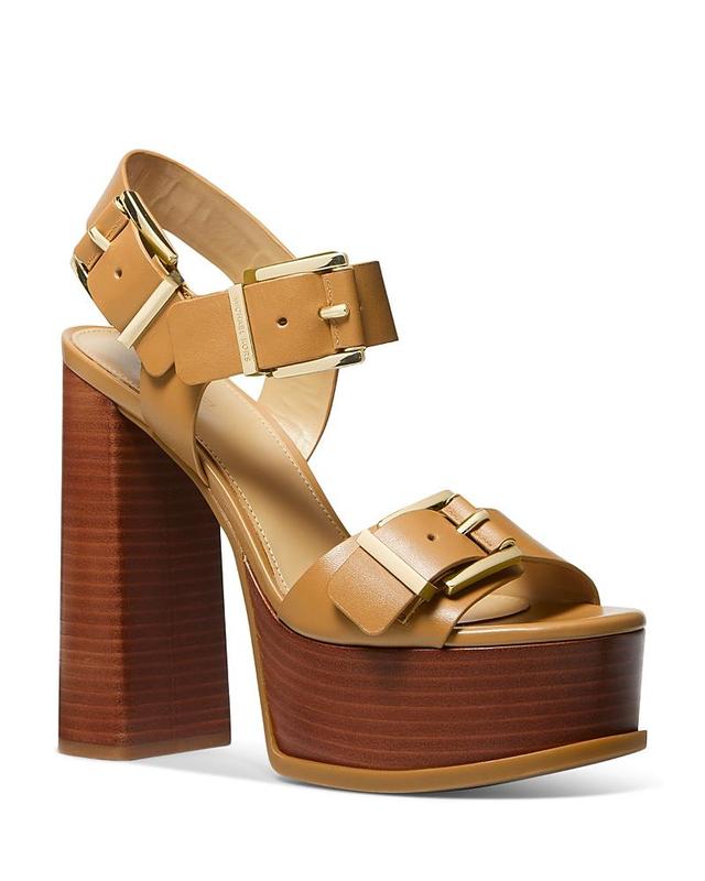 Michael Michael Kors Womens Colby Triple Buckle High Heel Platform Sandals Product Image