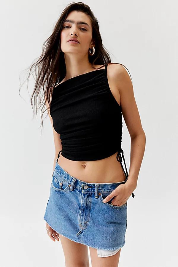 Urban Renewal Remnants Textured Side Ruched Tank Top Womens at Urban Outfitters Product Image