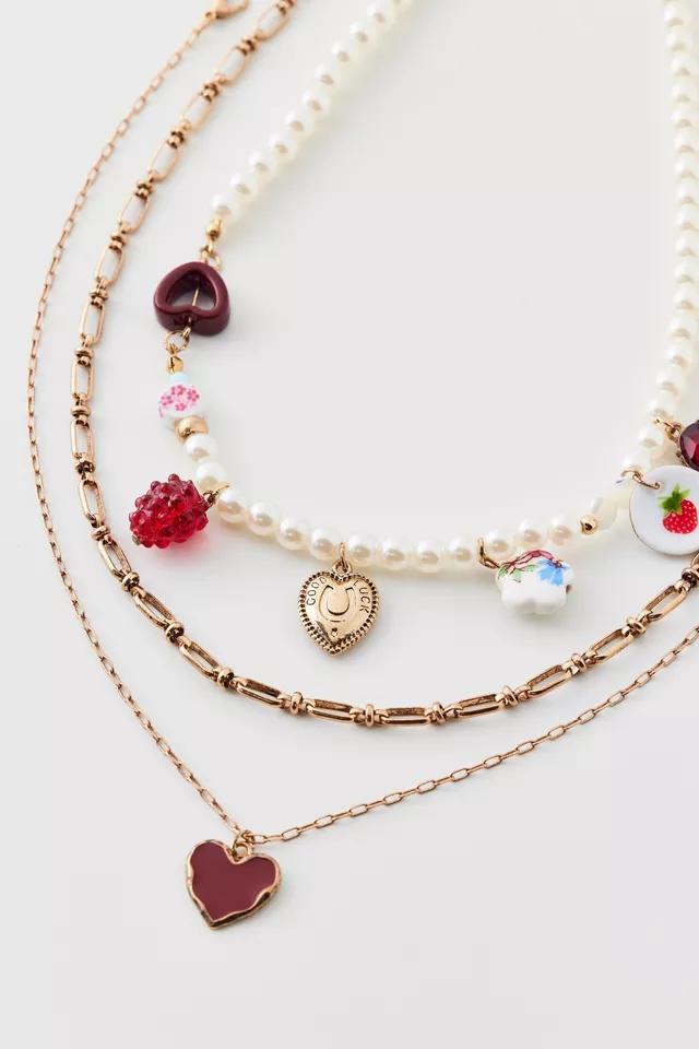 Ines Pearl Layering Charm Necklace Set Product Image