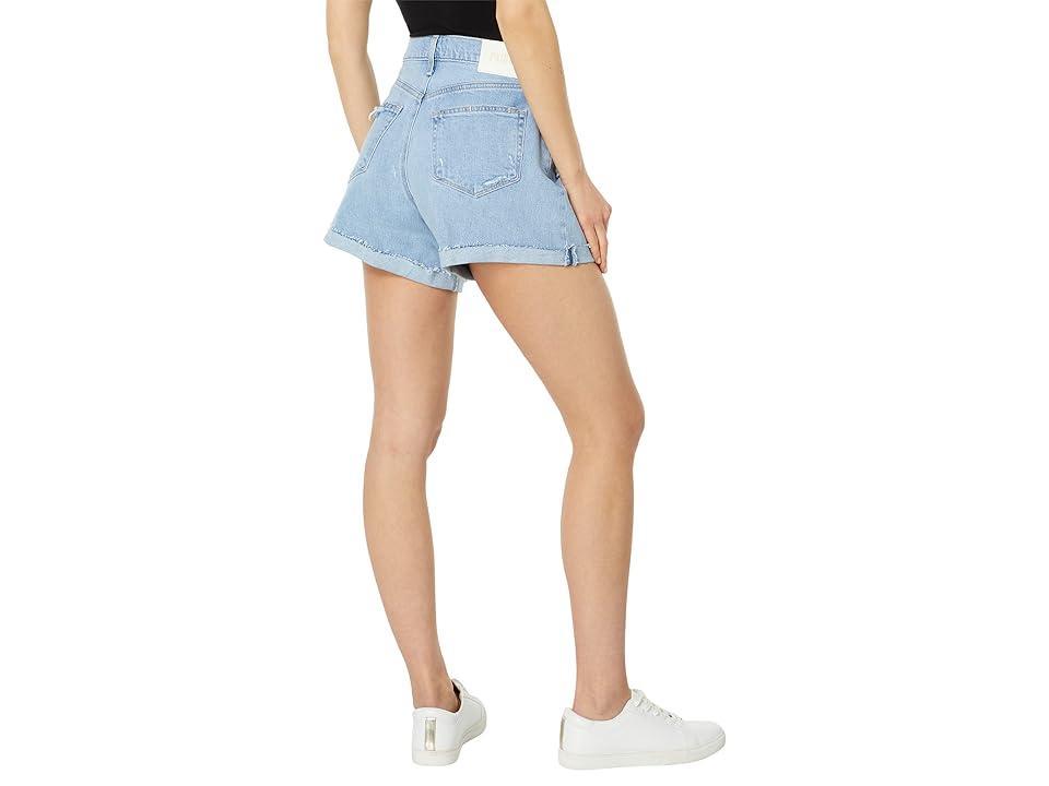 Paige Asher Shorts Covered Button Fly Raw Cuff in No Duh Destructed (No Duh Destructed) Women's Shorts Product Image