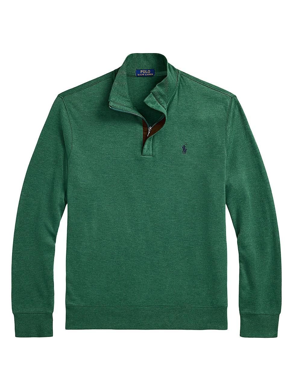 Mens Cotton Long-Sleeve Quarter-Zip Sweater Product Image