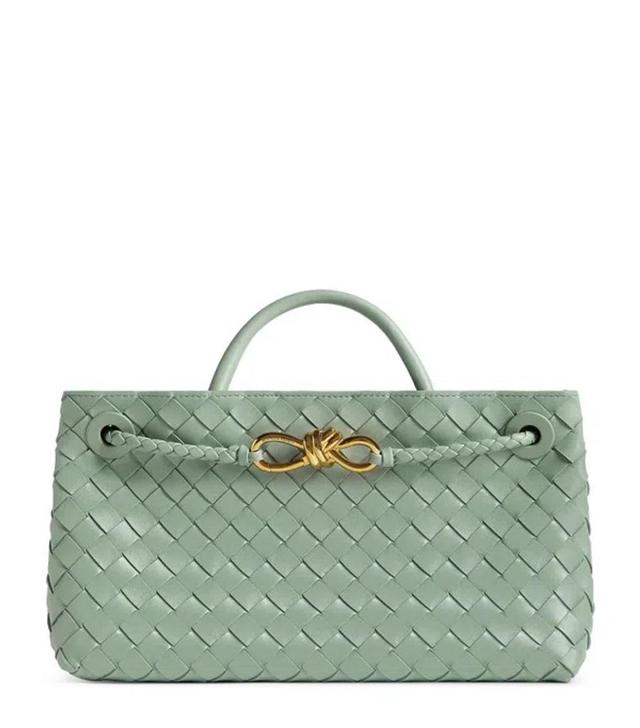 BOTTEGA VENETA Leather Andiamo East-west Top-handle Bag In New Sage Product Image