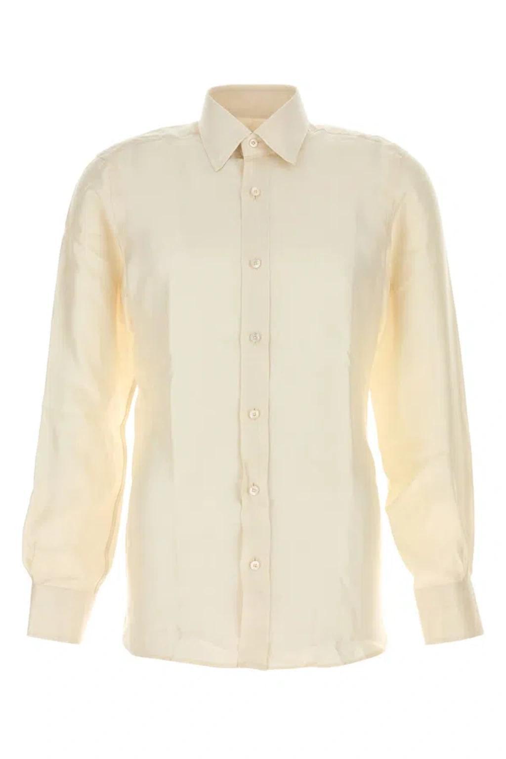 Washed Silk Shirt Slim Fit-41 Nd  Male In Beige Product Image