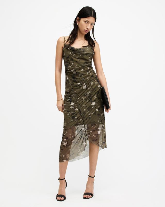 Ulla Mesh Draped Kora Midi Dress Product Image