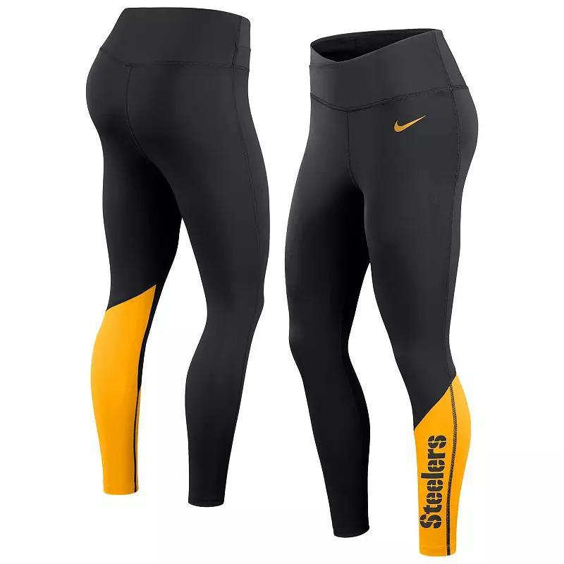 Womens Nike /Gold Pittsburgh Steelers 7/8 Performance Leggings Product Image