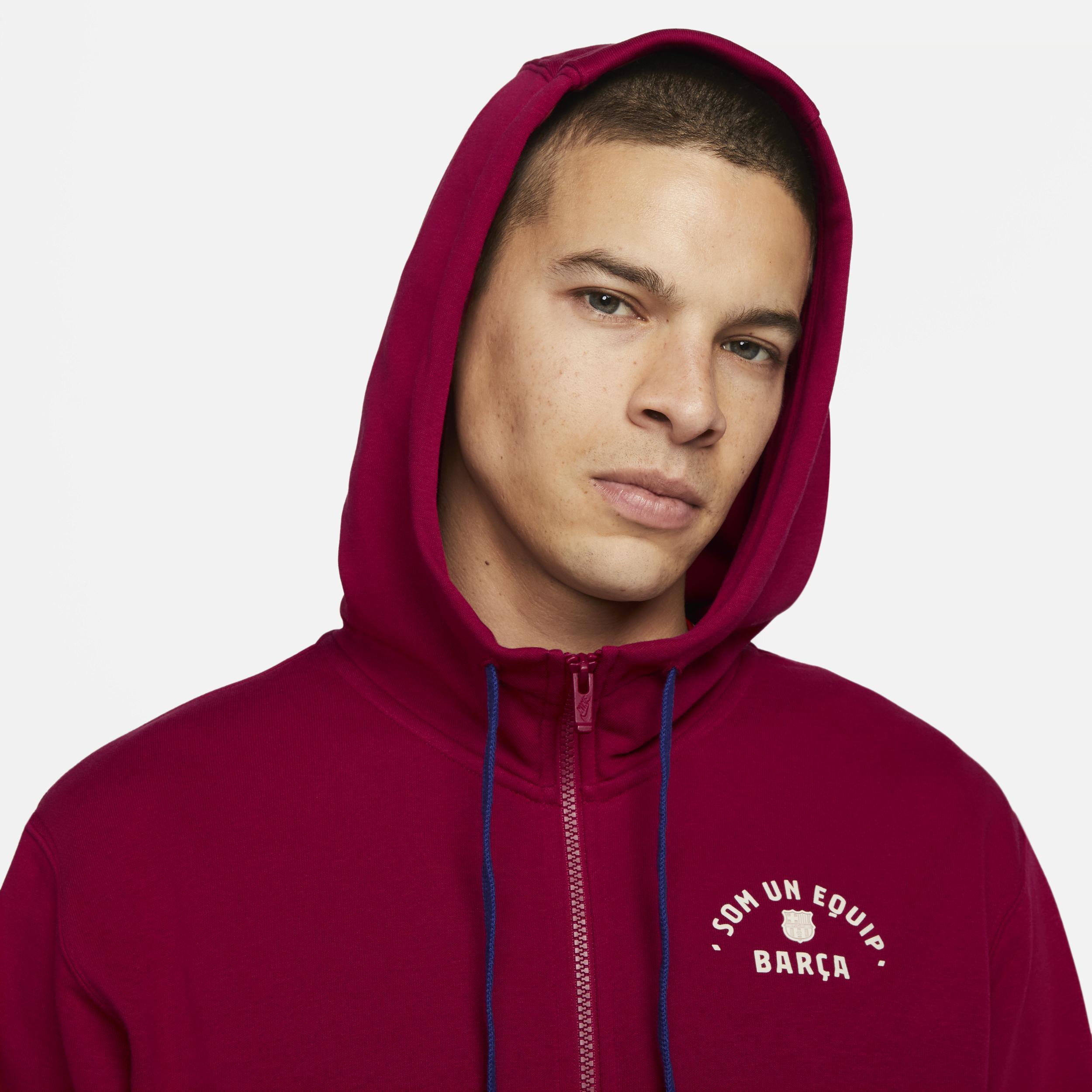 Mens Nike Red Barcelona Club Fleece Full-Zip Hoodie Product Image