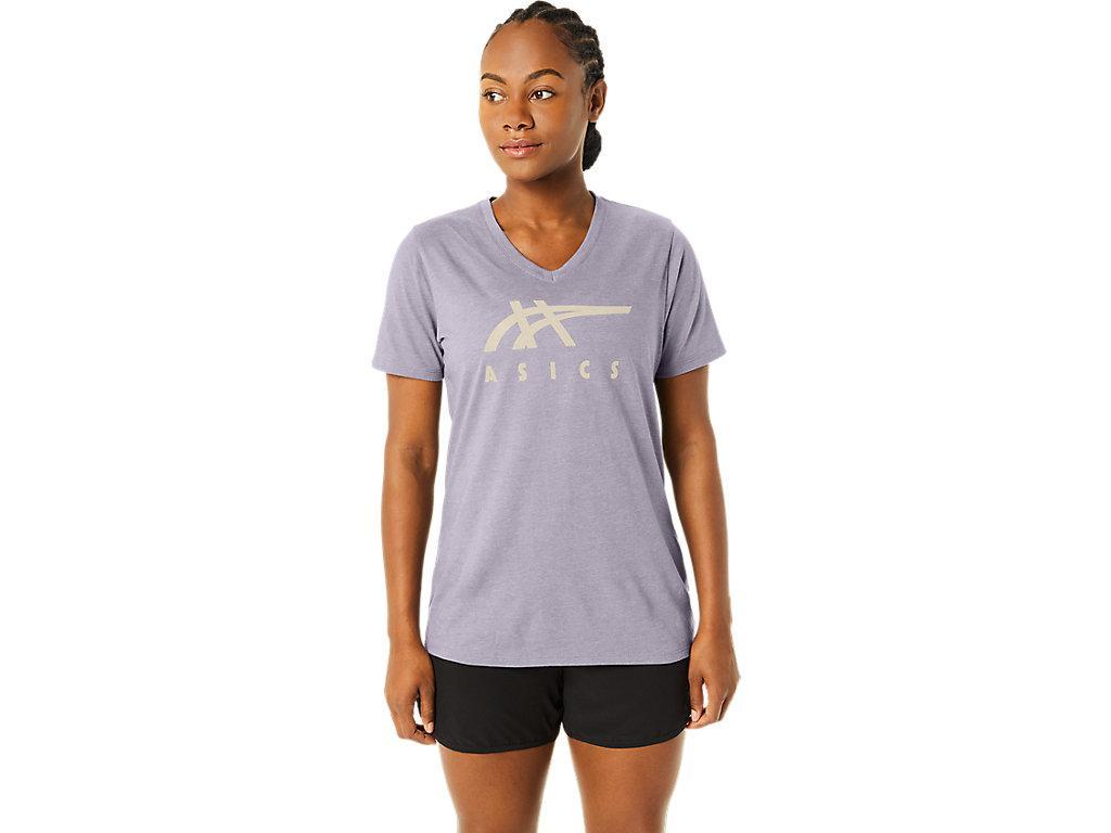 Womens ASICS Stripes V-Neck Product Image