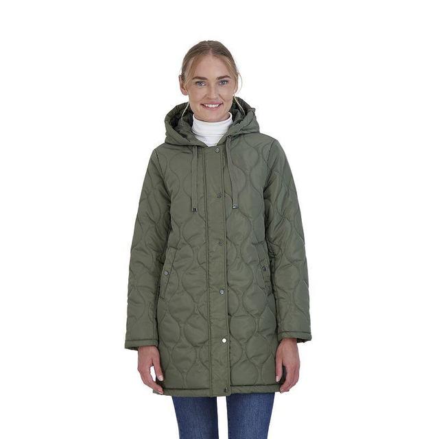 Womens Sebby Collection Quilted Barn Jacket Green Product Image