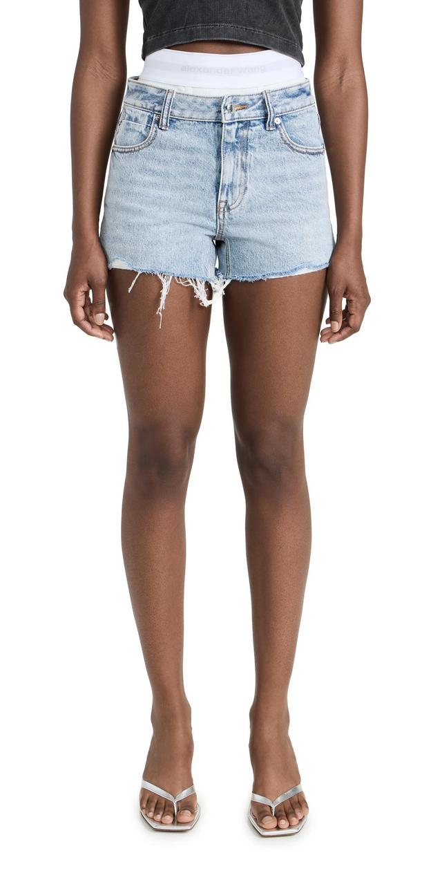 Alexander Wang High Rise Shorts Pebble Bleach 24 Product Image