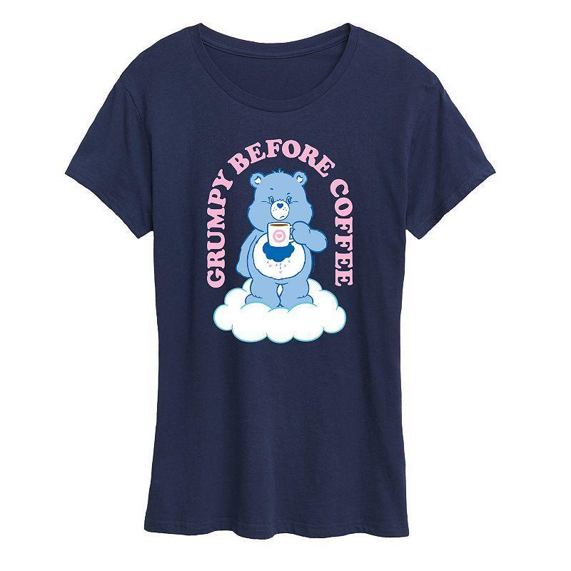 Womens Care Bears Grumpy Before Coffee Graphic Tee Blue Product Image