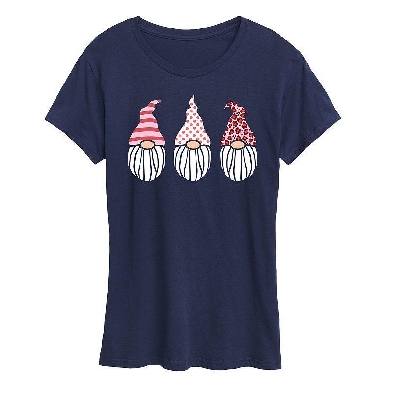 Womens Valentines Day Gnomes Graphic Tee Blue Product Image