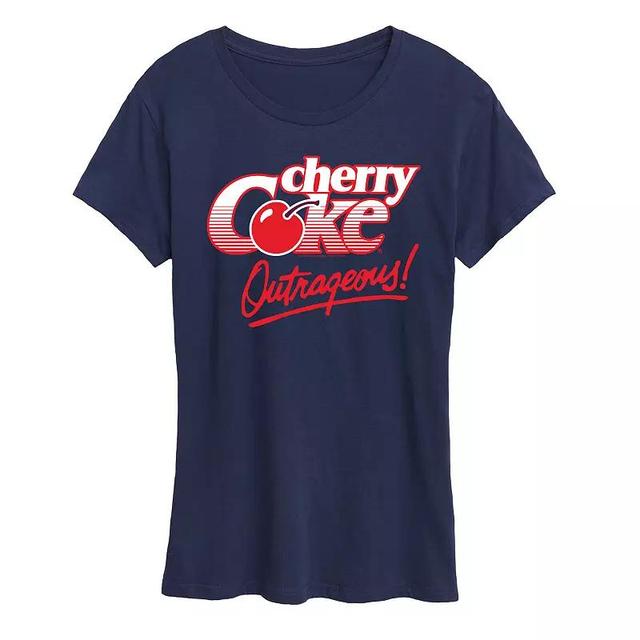 Womens Cherry Coke Outrageous Graphic Tee Grey Gray Product Image