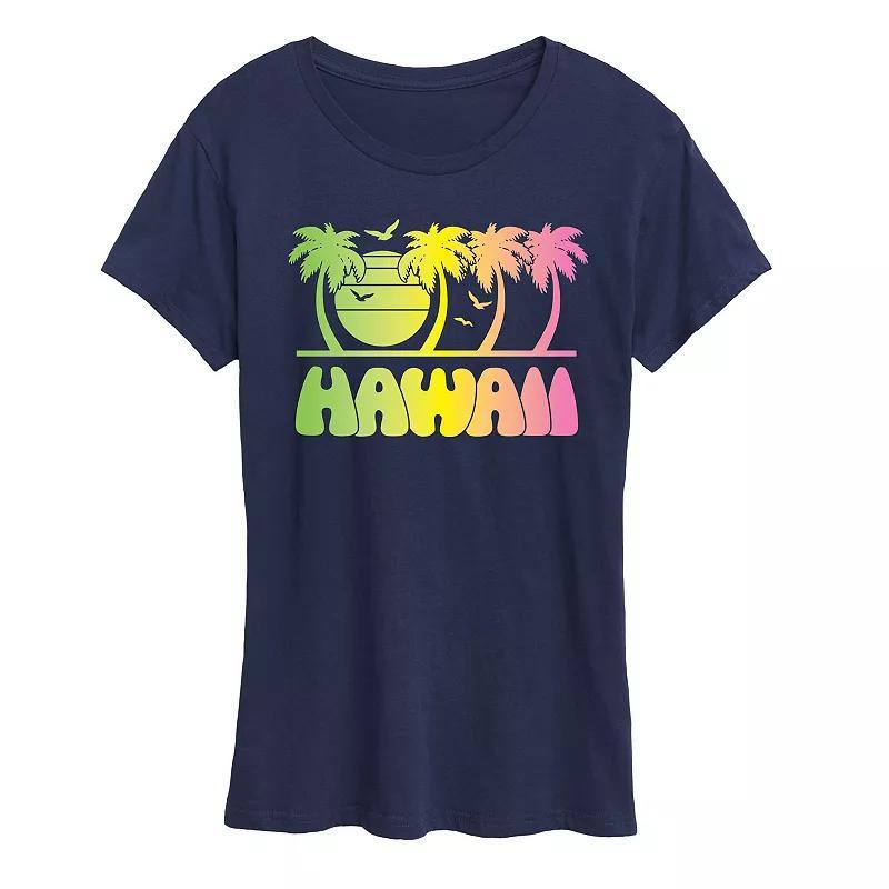 Womens Vintage Hawaii Blend Graphic Tee Blue Product Image