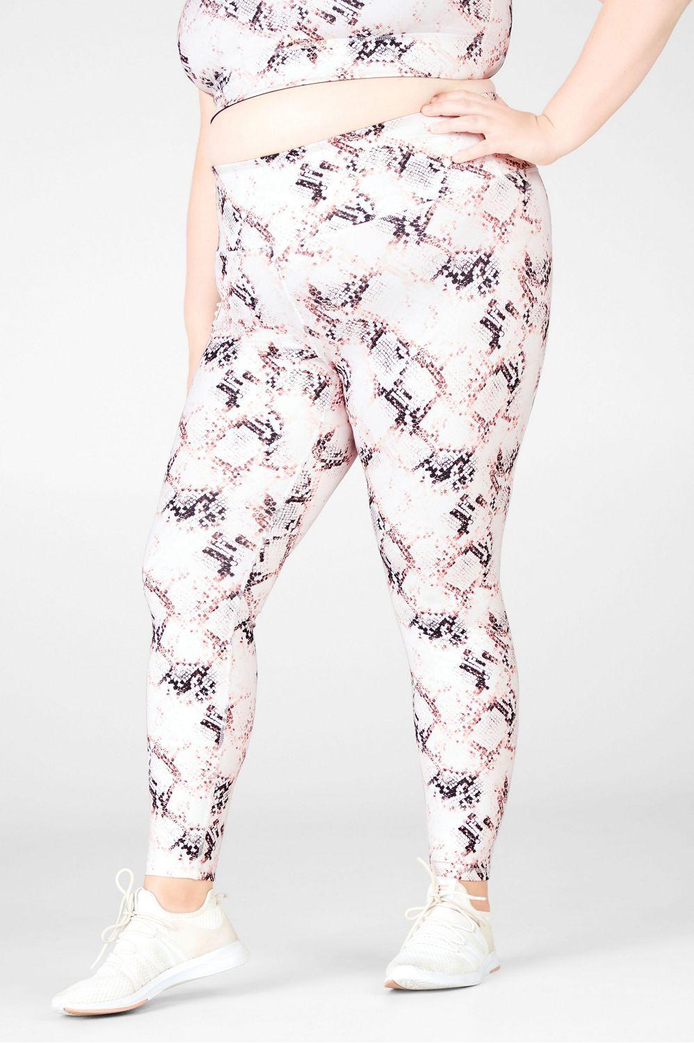 Fabletics High-Waisted Printed Ultracool 7/8 Womens white plus Size 4X Product Image