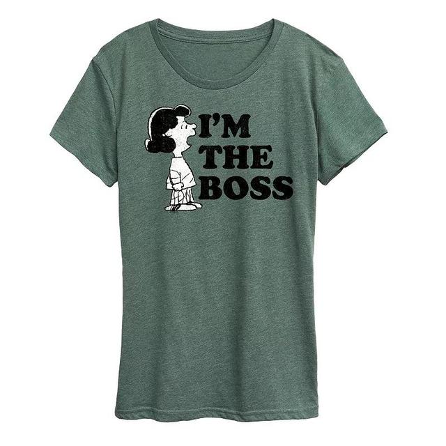 Womens Peanuts Lucy Im The Boss Graphic Tee Med Grey Product Image