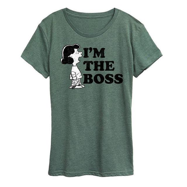 Womens Peanuts Lucy Im The Boss Graphic Tee Grey Gray Product Image