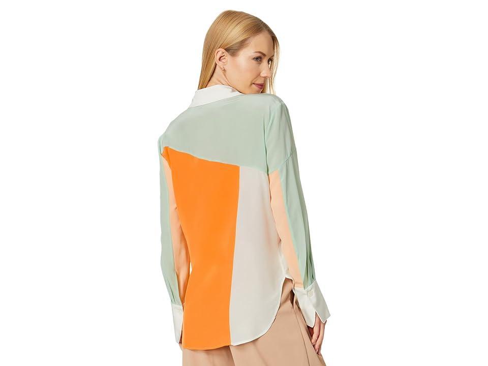 Womens Quinne Silk Colorblocked Shirt Product Image