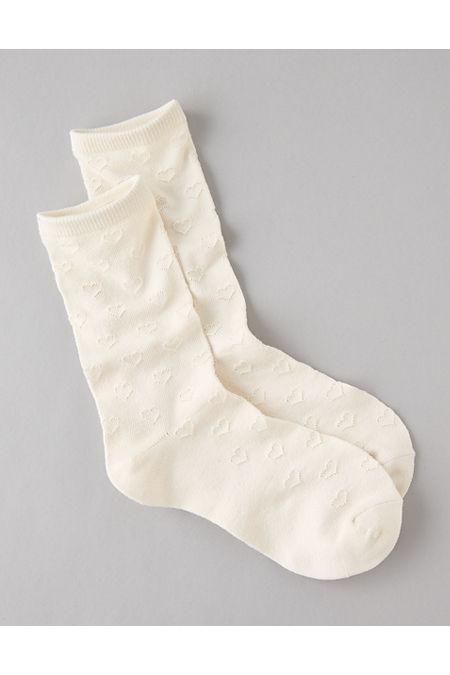 AE Heart Pointelle Crew Socks Women's Product Image