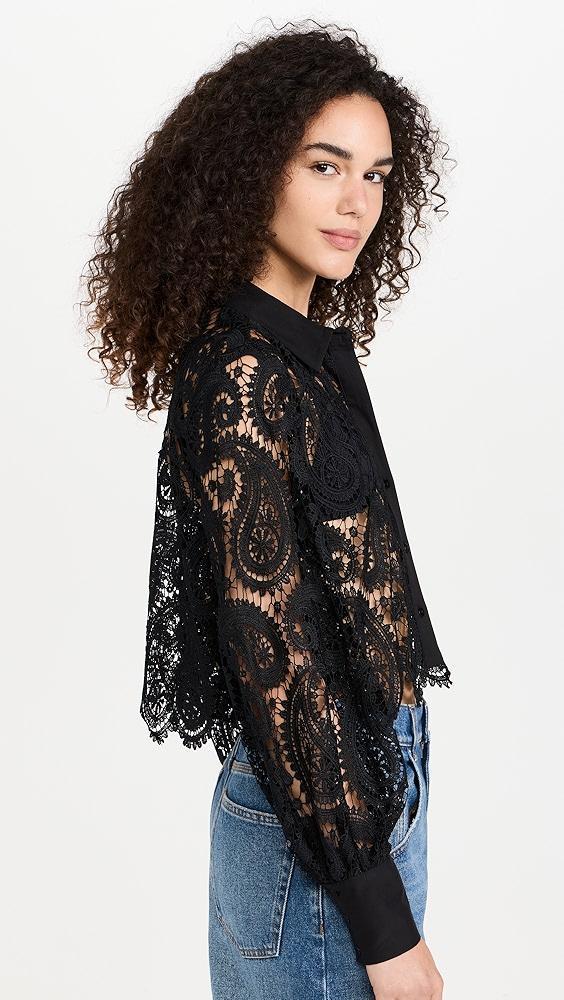 L'AGENCE Odelia Crop Button Down Blouse | Shopbop Product Image