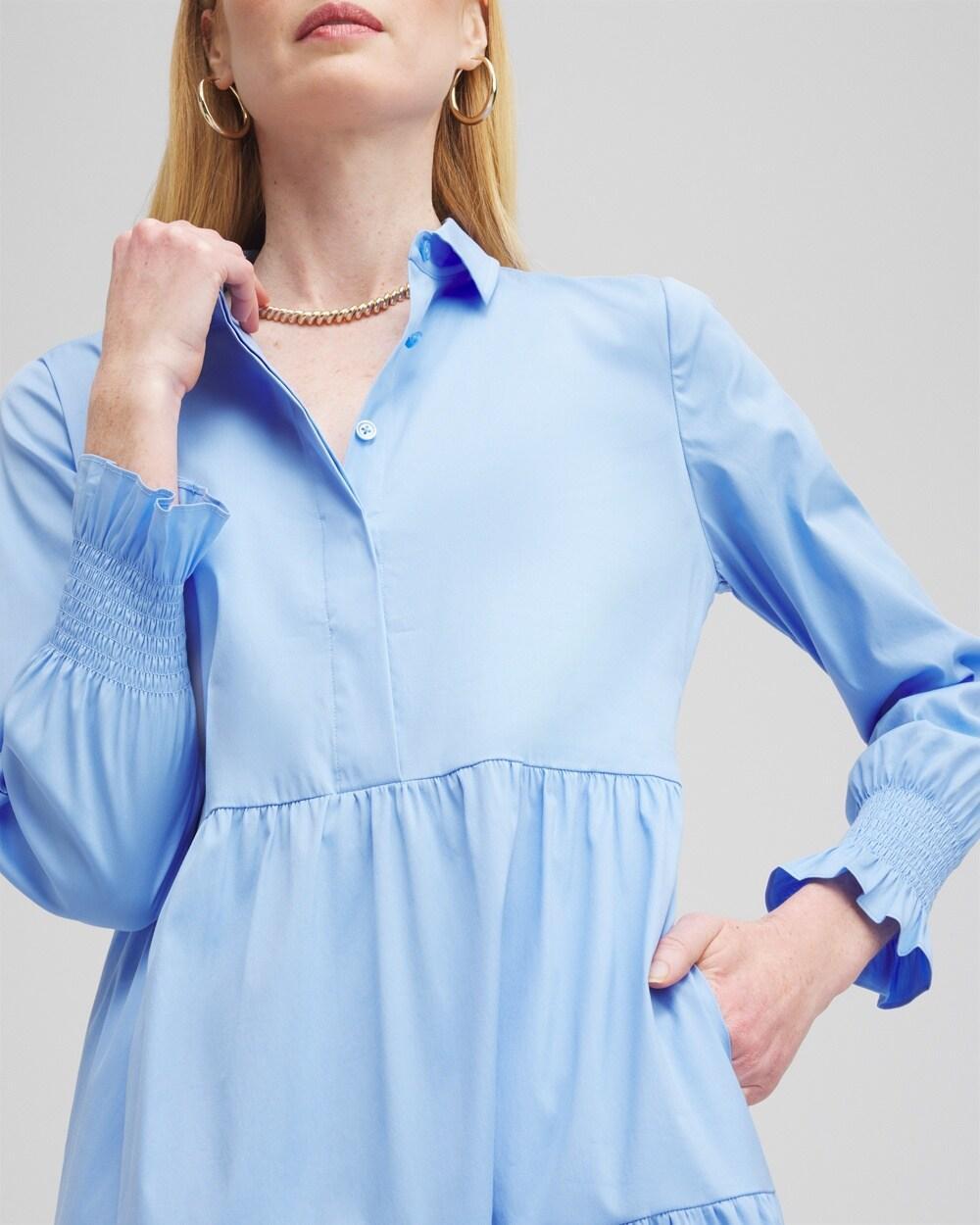 Poplin Tiered Shirt Dress Product Image