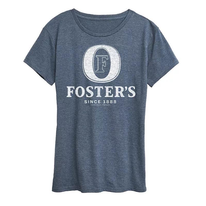 Womens Fosters White Logo Graphic Tee Blue Product Image