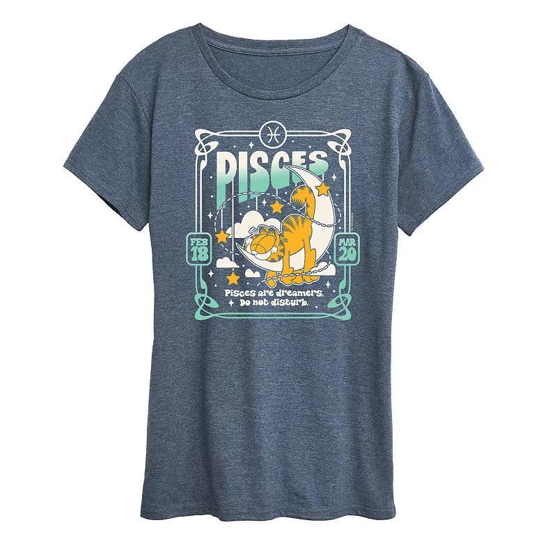 Womens Garfield Pisces Graphic Tee Heather Grey Product Image