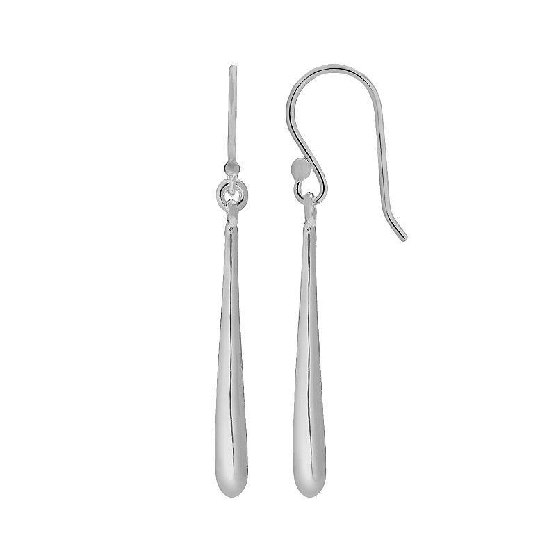 Silver Plated Teardrop Earrings, Womens Product Image