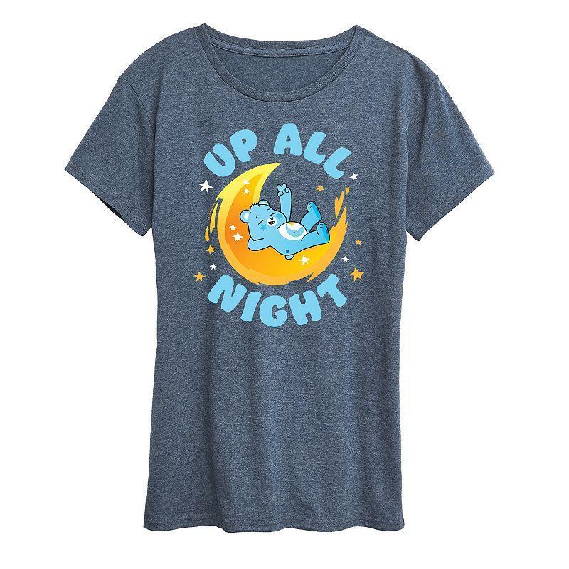 Womens Care Bears Up All Night Graphic Tee, Girls Heather Grey Product Image