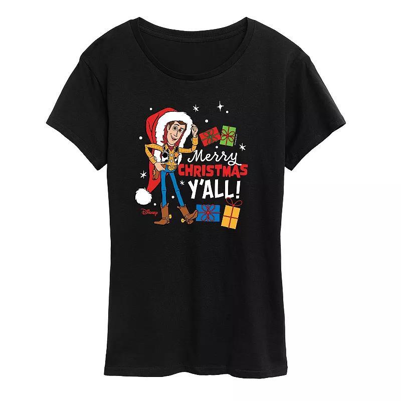 Disney / Pixars Toy Story Womens Christmas Woody Graphic Tee, Girls Product Image