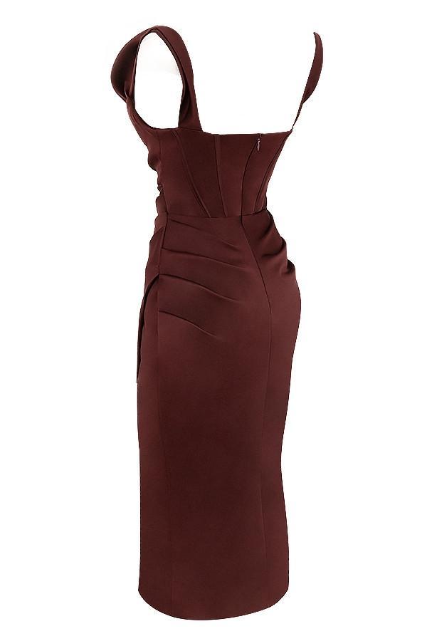 Rhoda Raisin Off Shoulder Corset Dress - SALE Product Image