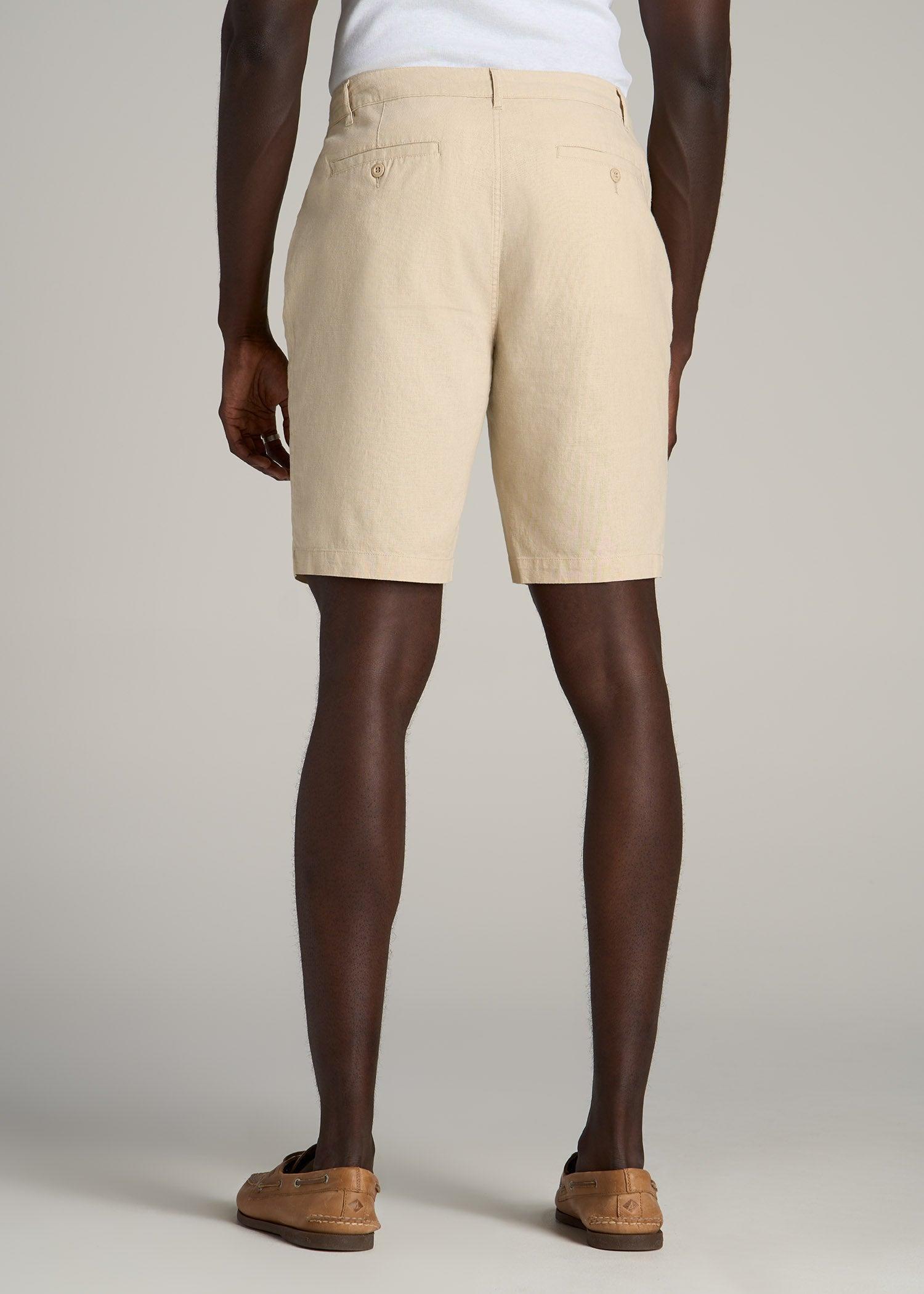 Linen Shorts For Tall Men in Sandstone Male Product Image