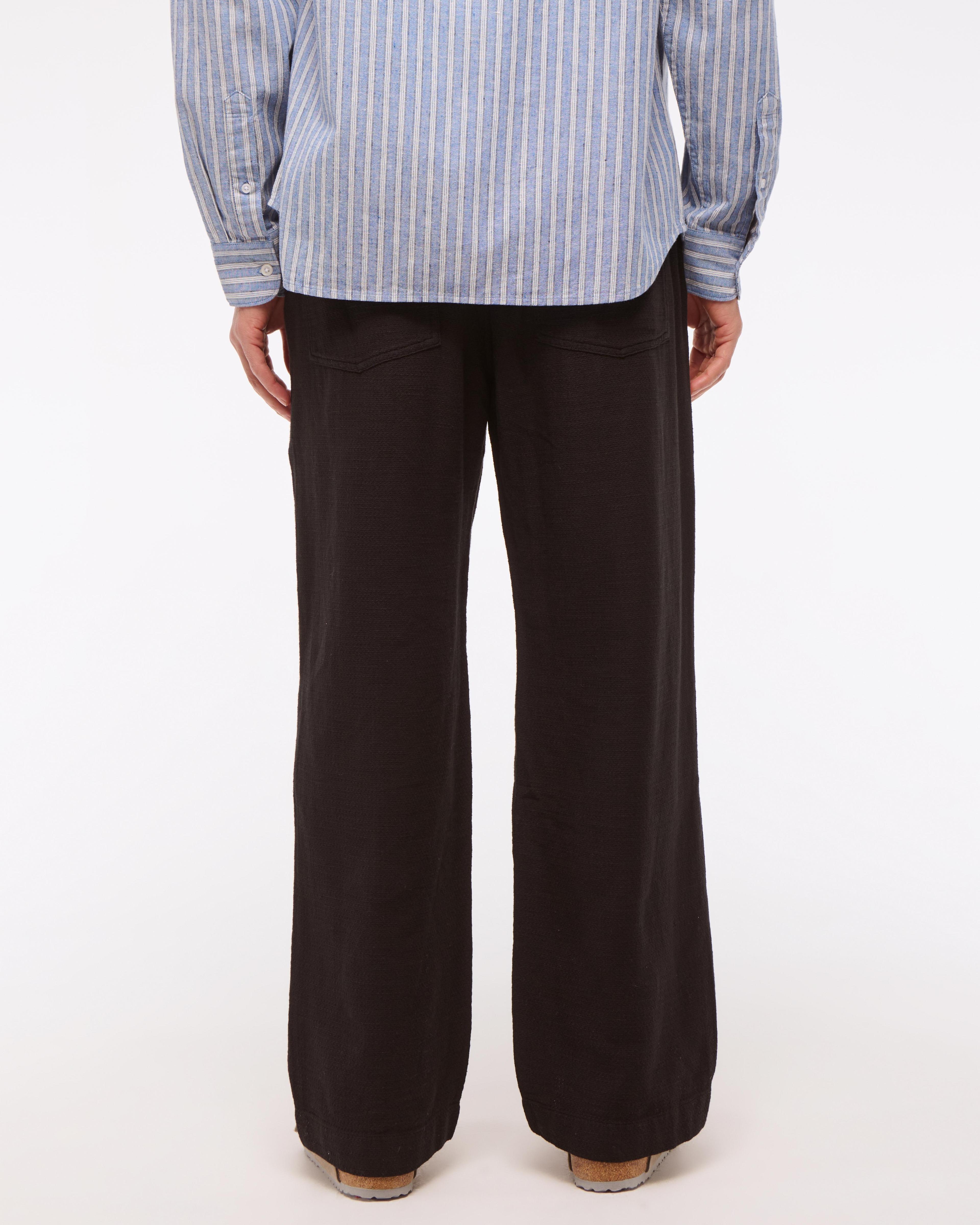 Baggy Cotton Textured Pull-On Pant Product Image