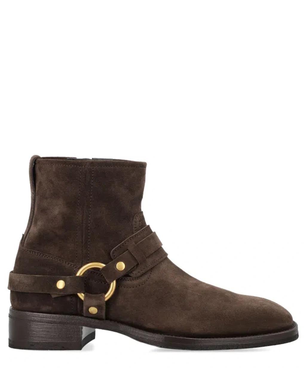 Buckle-embellished Ankle Boots In Brown product image