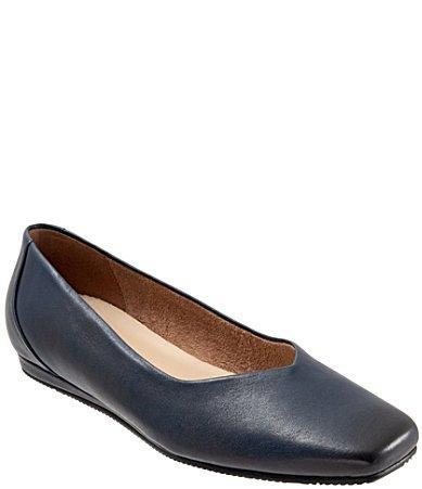 SoftWalk Vellore Leather Square Toe Flats Product Image