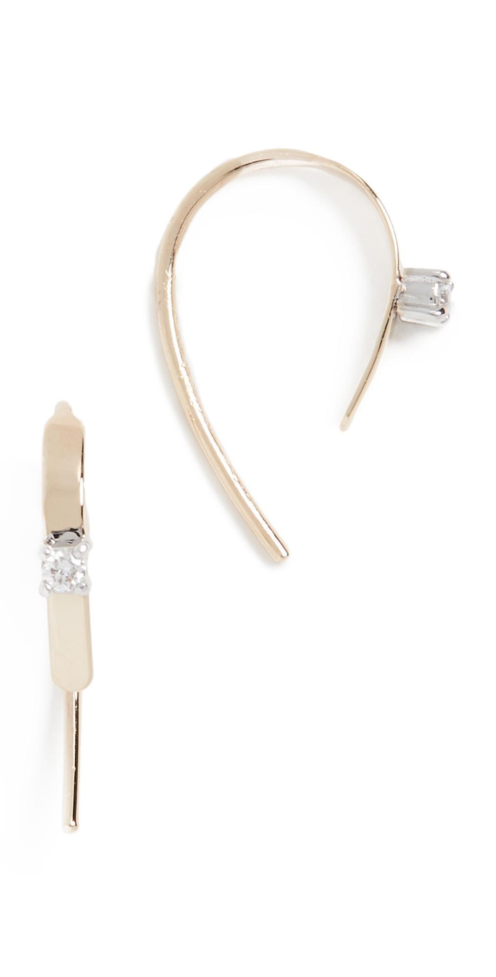 Lana Mini Flat Diamond Hoop Earrings Product Image