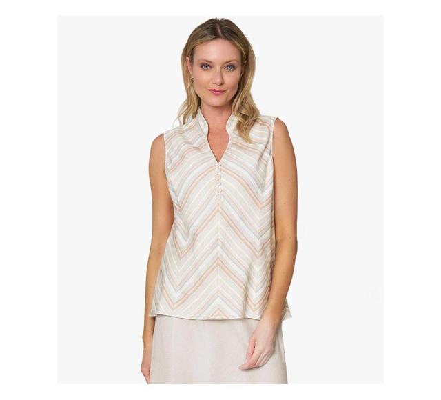 Stella Carakasi Womens Linen Sleeveless Striped In Line Top Product Image