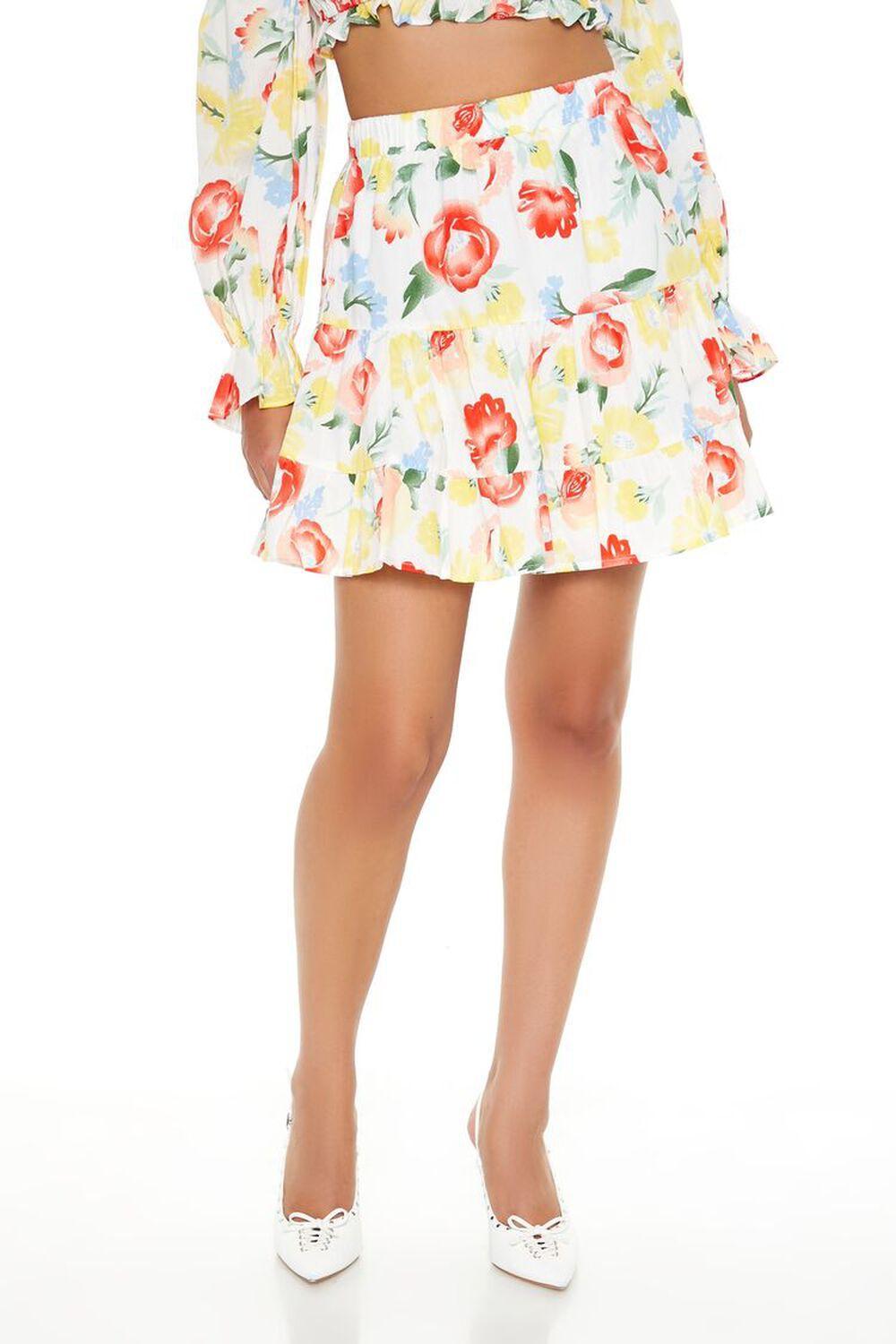 Floral Crop Top & Mini Skirt Set | Forever 21 Product Image