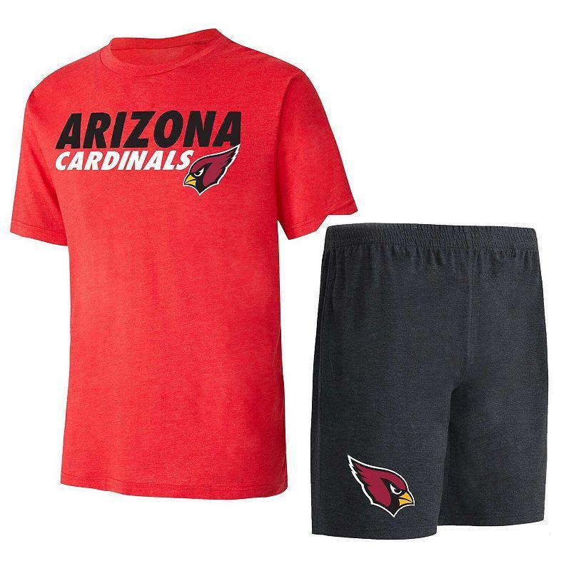 Mens Concepts Sport /Cardinal Arizona Cardinals Meter T-Shirt & Shorts Sleep Set Product Image