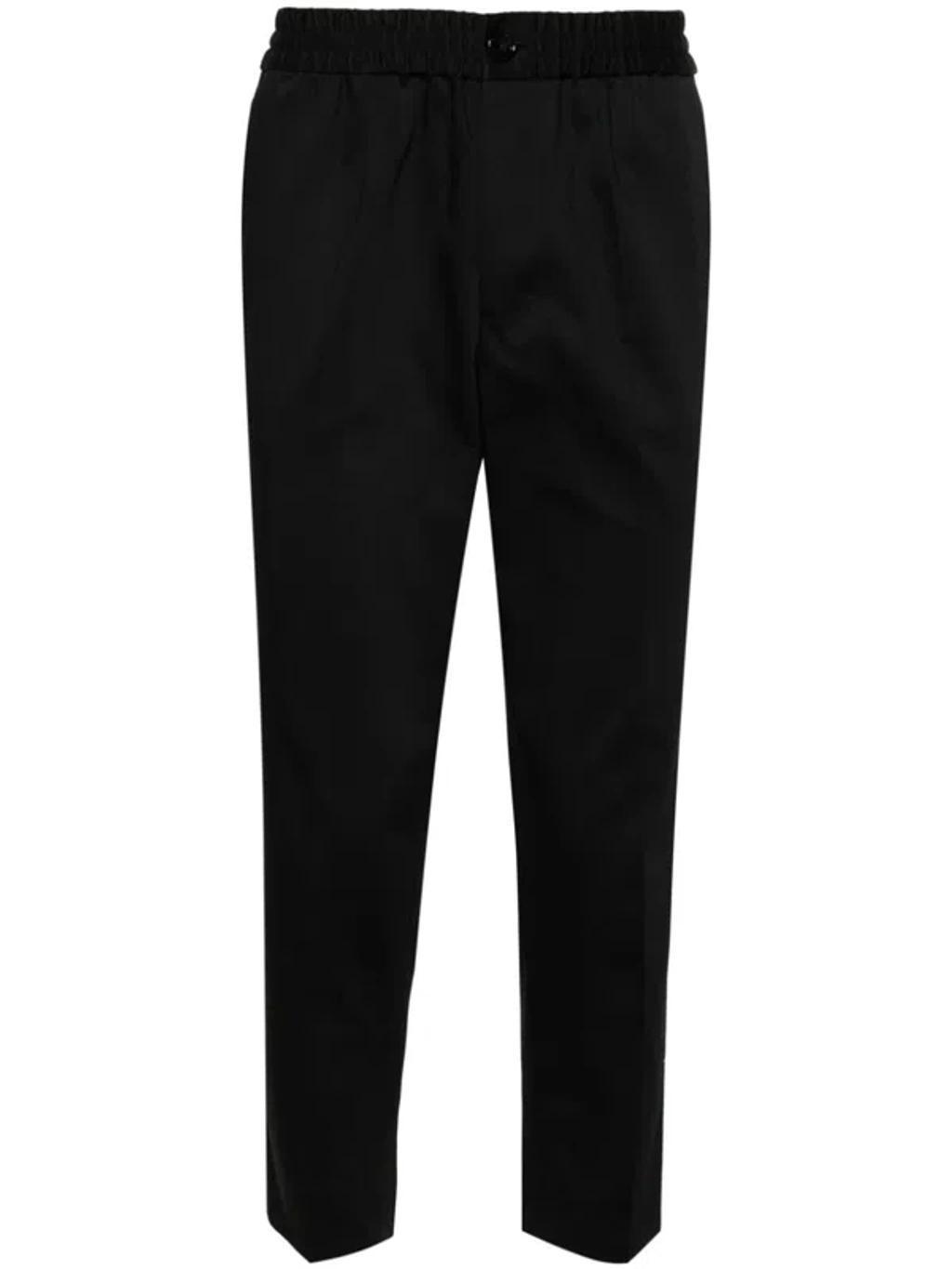 AMI ALEXANDRE MATTIUSSI Elasticated-waist Cropped Trousers In Black Product Image