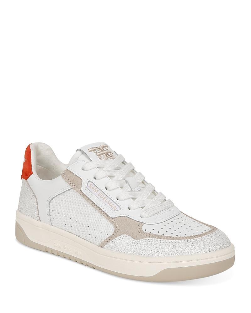 Sam Edelman Womens Harper Lace-Up Low-Top Court Sneakers - White Product Image