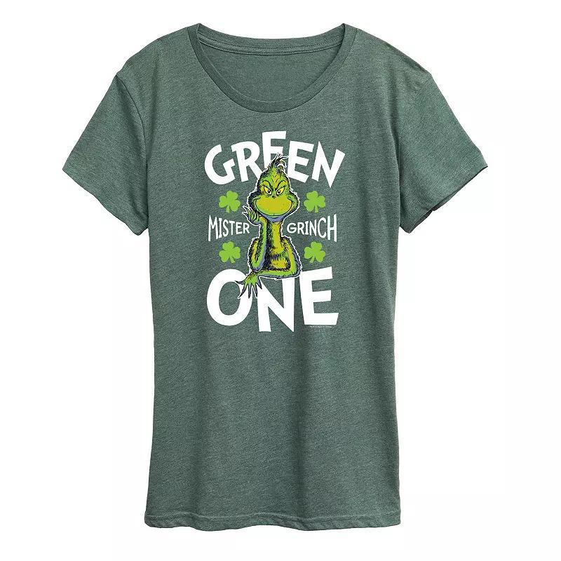 Womens Dr. Seuss Green One Graphic Tee Grey Green Product Image